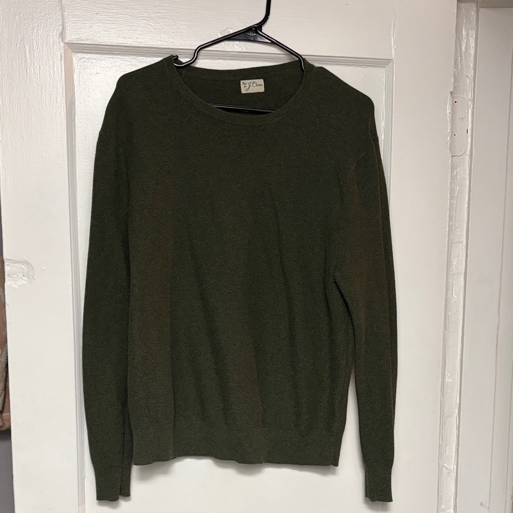 J. Crew Men’s Olive Crewneck Sweater